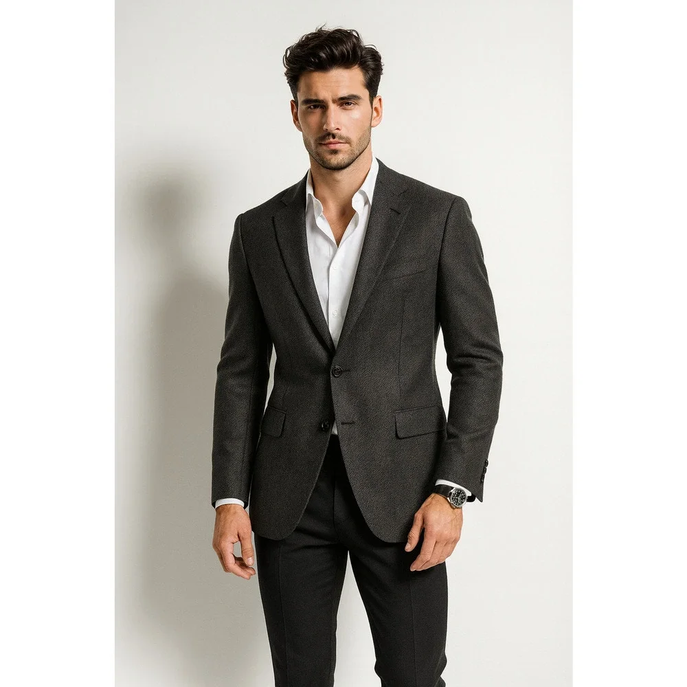 Ermenegildo Zegna Mens 50 Wool Cashmere Blazer Sportscoat Switzerland Gray Luxur